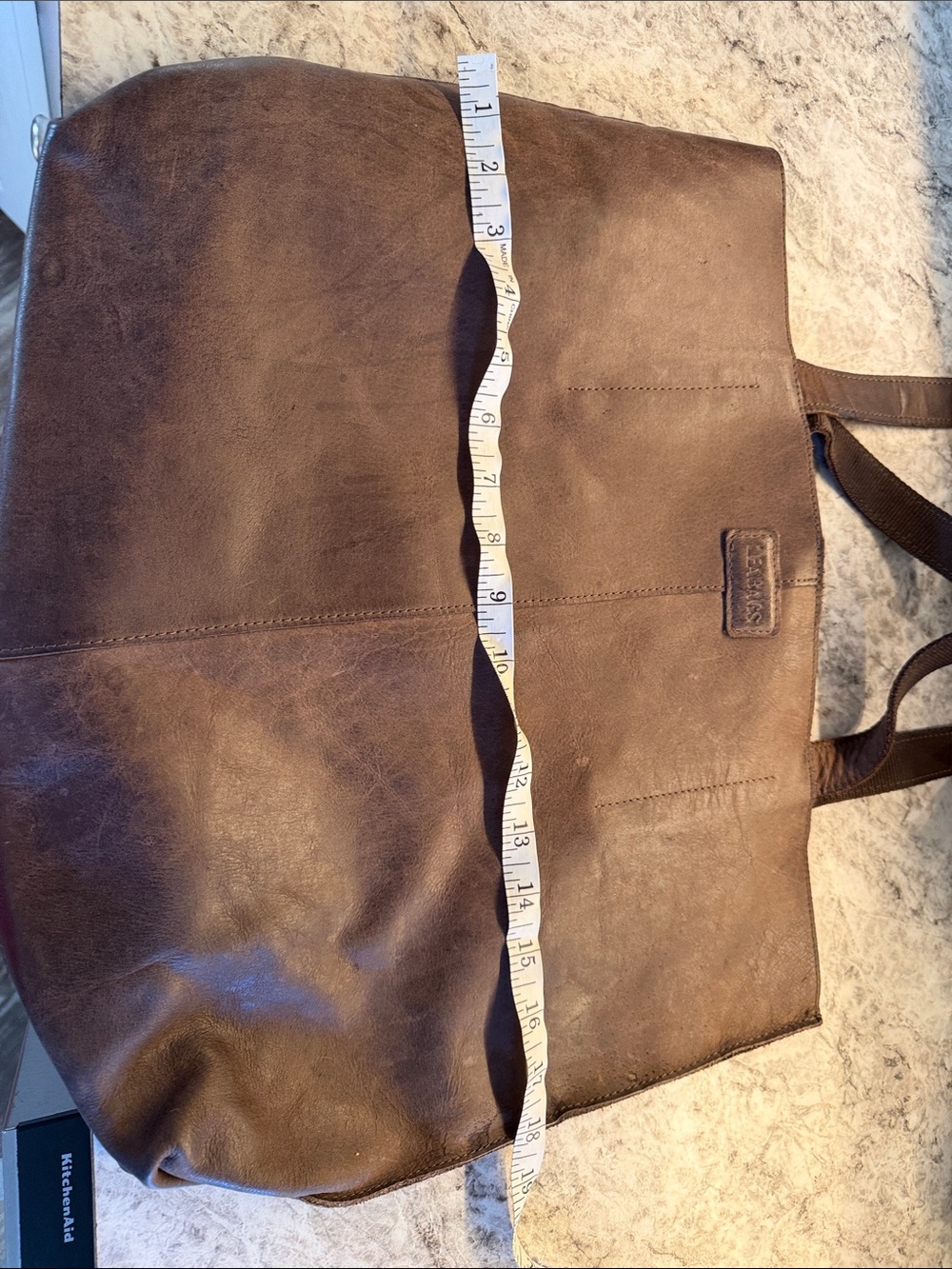 Classic Brown Leather Tote Bag - Unbranded - Picture 5 of 6